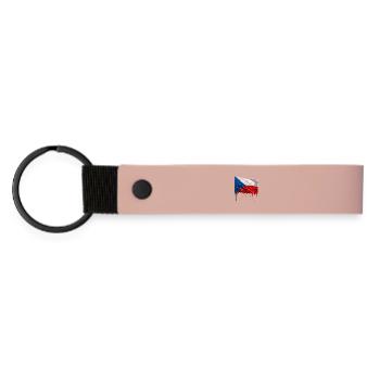 Czech flag colorful color - Matte Pu Keyring - pink - Front