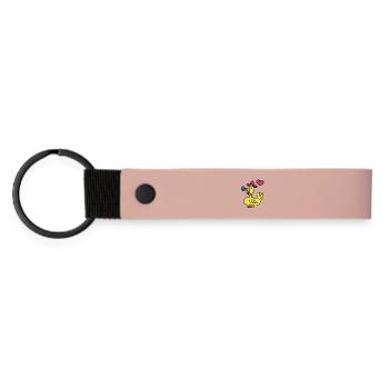 Duck with flower birthday greetings ducks children - Matte Pu Keyring - pink - Front