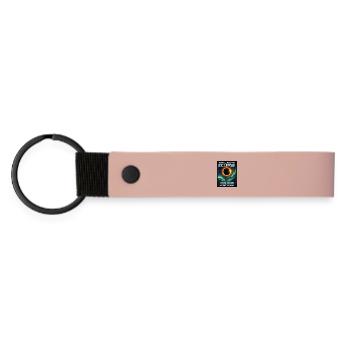 Total Solar Eclipse Iceland 2026 - Matte Pu Keyring - pink - Front