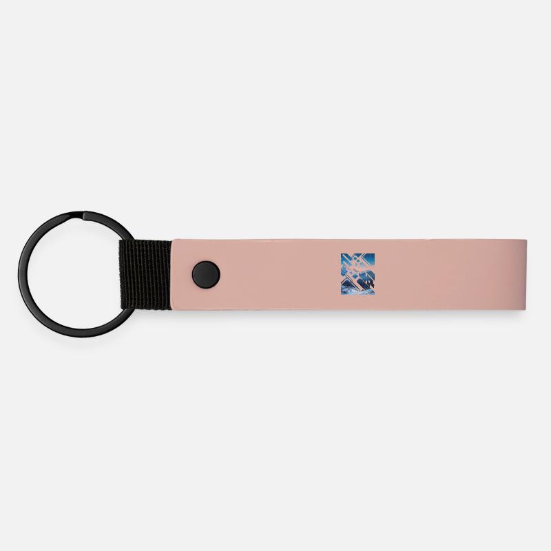 Geometric Horizon on Mountain Decoration - Matte Pu Keyring - pink