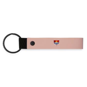 Dripping Kiribati flag - Matte Pu Keyring - pink - Front