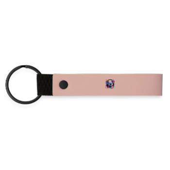 Kaleidoskop-Koala mit Kopfhörern - Matte PU Schlüsselanhänger - Rosa - Vorne