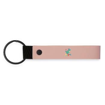 dino - Porte-clés en PU mat - rose - Devant