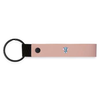 Kleiner Elefantenfreund Eiscreme - Matte Pu Keyring - pink - Front