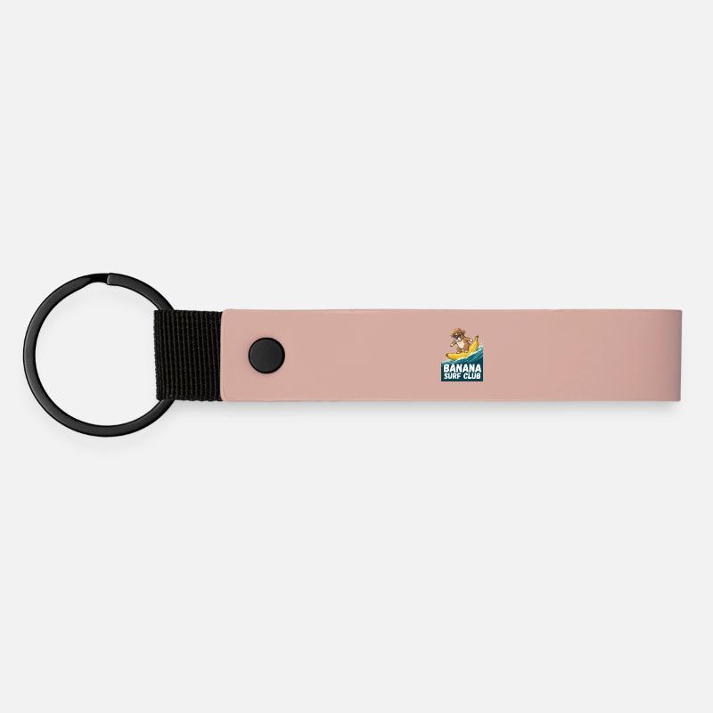 Banana Surf Bulldog - Mat PU nøglering - rosa