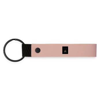 Black_and_Grey_Illustrative_Ninja_T-shirt - Matte Pu Keyring - pink - Front
