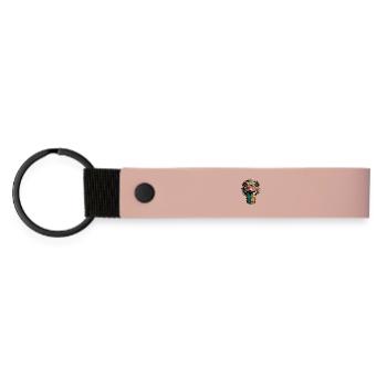 Tête d’autruche colorée et drôle oiseau comique - Porte-clés en PU mat - rose - Devant