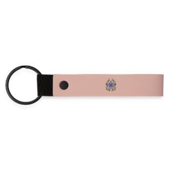 Mokosz Floral Emblem - Matte PU Schlüsselanhänger - Rosa - Vorne