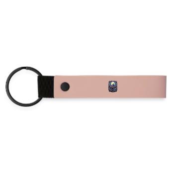 Drei Pangoline heulen den Mond an - Matte PU Schlüsselanhänger - Rosa - Vorne