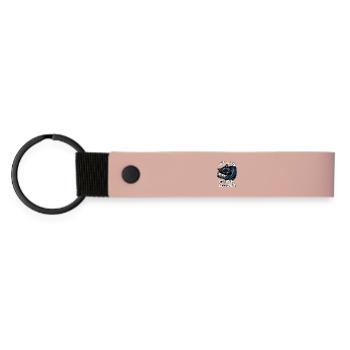 Black Cat Sleep Shirt - Matte Pu Keyring - pink - Front