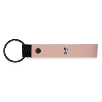 Smiling Cat - Matte Pu Keyring - pink - Front
