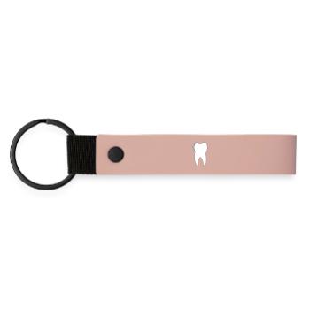 molar tooth - Matte Pu Keyring - pink - Front