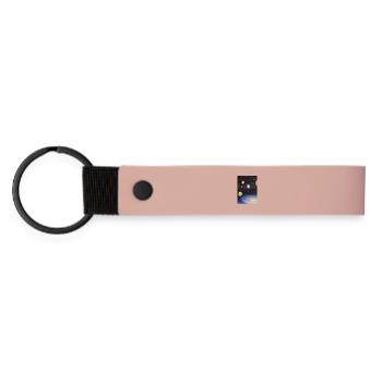 Espace et planètes - Porte-clés en PU mat - rose - Devant
