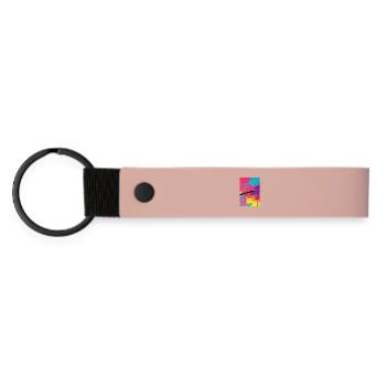 Abstrakte Kunst - Matte PU Schlüsselanhänger - Rosa - Vorne