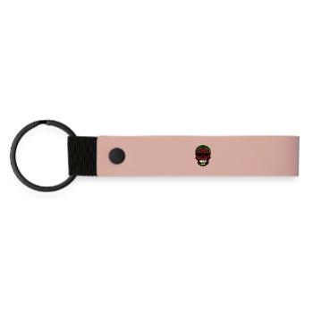 Santa Muerte | Skull Celebration - Matte Pu Keyring - pink - Front