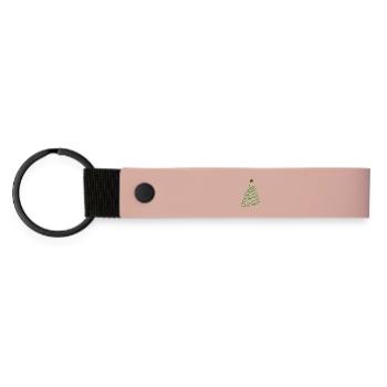 Christmas Tree Spiral with Star - Matte Pu Keyring - pink - Front