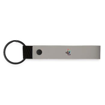 Hippopotamus Unicorn - Matte Pu Keyring - light grey - Front