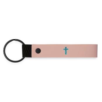 Cross Crosses Jesus Heart Hearts - Matte Pu Keyring - pink - Front