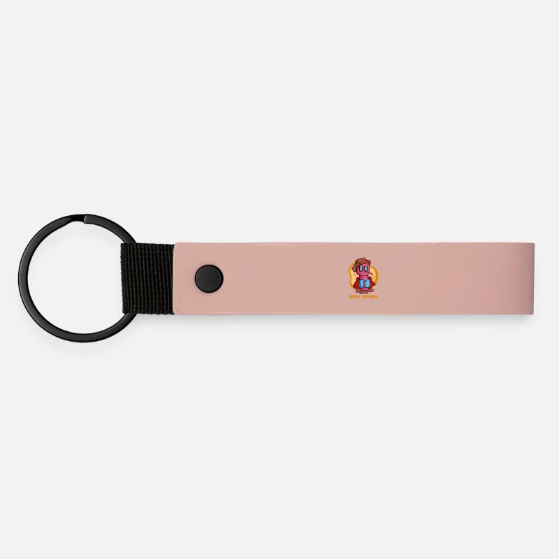 Dessin animé du ver de terre | Héros du sol - Porte-clés en PU mat - rose