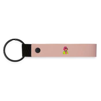 Dame teckel néon - Porte-clés en PU mat - rose - Devant