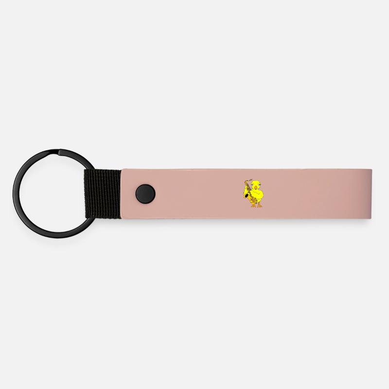 Saxophone Chick - Matte Pu Keyring - pink