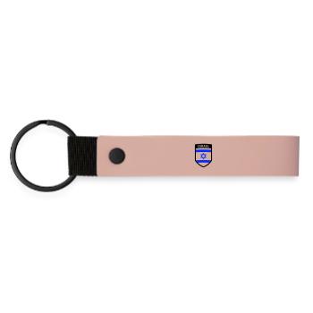 Coat of Arms Israel Star of David Jewish Flag Flag Stand - Matte Pu Keyring - pink - Front
