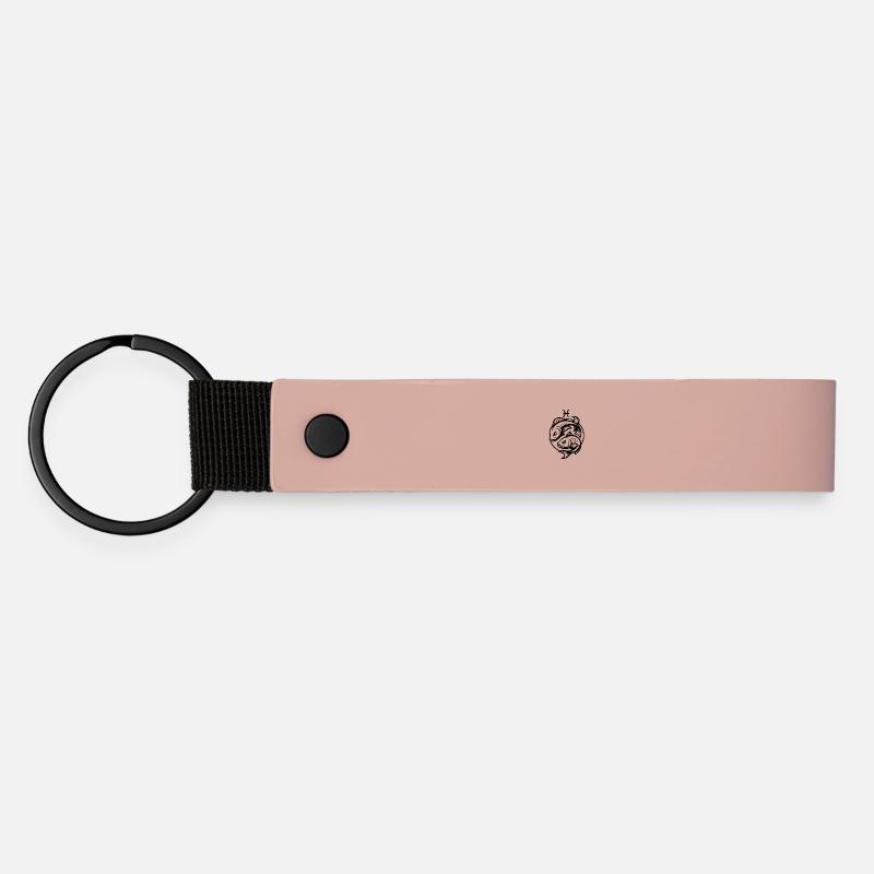 Zodiac sign Pisces - Matte Pu Keyring - pink
