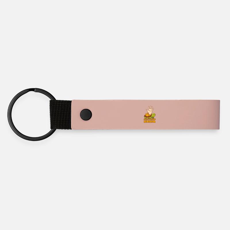 Cute Turtle Left Side Ninja Left-Handed People - Matte Pu Keyring - pink