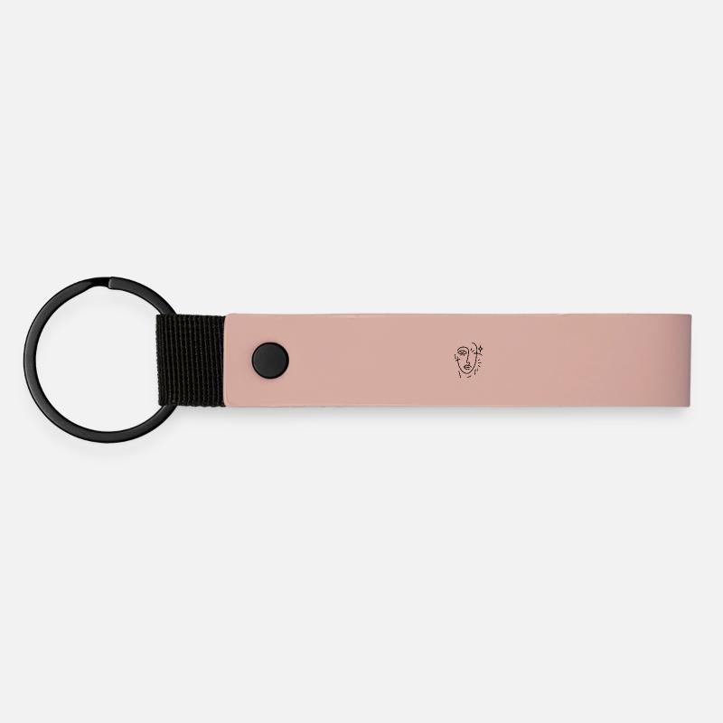 Collection Avi – Visage One Line - Porte-clés en PU mat - rose