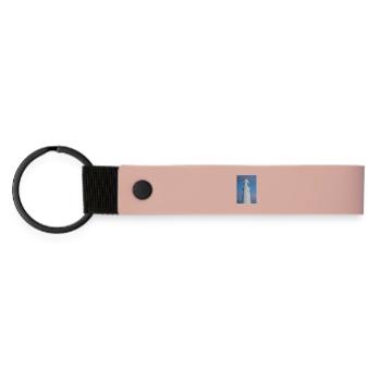 St. Marys Leuchtturm aus nächster Nähe - Matte PU Schlüsselanhänger - Rosa - Vorne
