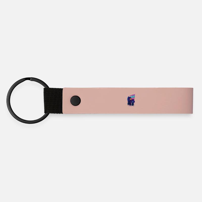 Cyber Road Capy – Futuristic Capybara Rider - Matte Pu Keyring - pink