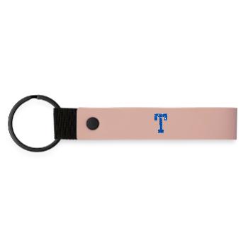 Lettre t sport rétro  - Porte-clés en PU mat - rose - Devant