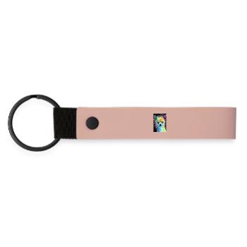 Chihuahua Pop Art Colorful - Matte Pu Keyring - pink - Front