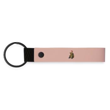 Wurm Weihnachten Winter - Matte PU Schlüsselanhänger - Rosa - Vorne
