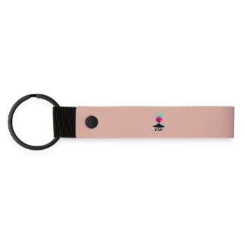 Homeoffice Kein Büro, keine Grenzen - Matte PU Schlüsselanhänger - Rosa - Vorne