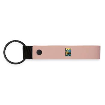 Explore Beauty of Lake Garda in Italy - Matte Pu Keyring - pink - Front