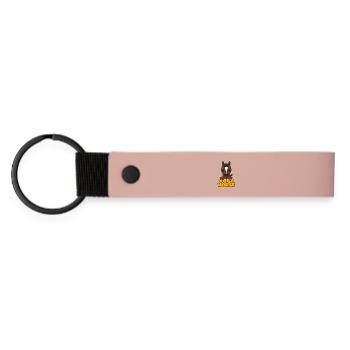 Yoga Pferd Cartoon - Matte PU Schlüsselanhänger - Rosa - Vorne