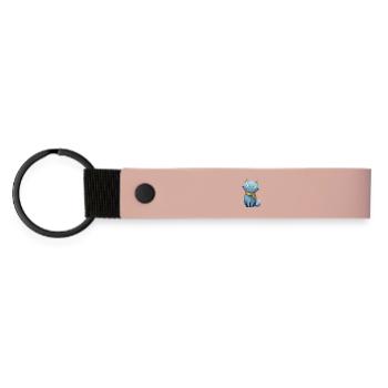 Little cat magic tale style - Matte Pu Keyring - pink - Front