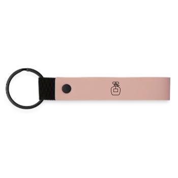 Parfümflasche - Matte PU Schlüsselanhänger - Rosa - Vorne