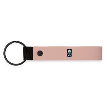 Skull - Matte Pu Keyring - pink - Front