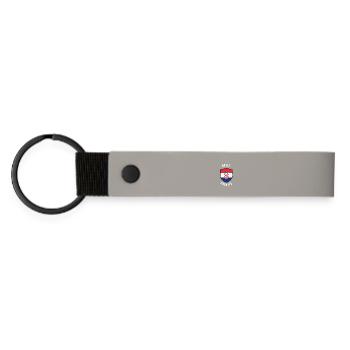 Geteilter Kroatien-Schild - Matte PU Schlüsselanhänger - Hellgrau - Vorne