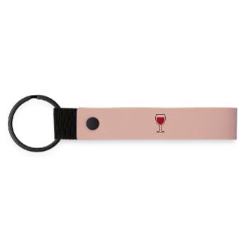 Wine Wine Glass Red Wine - Matte Pu Keyring - pink - Front
