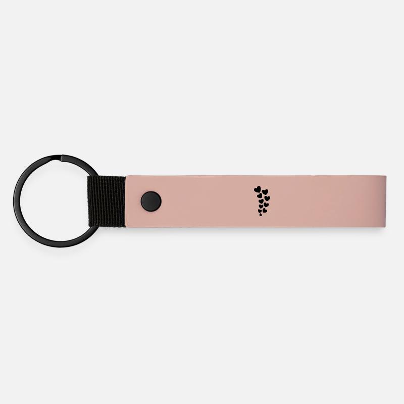 Floating Hearts - Matte Pu Keyring - pink