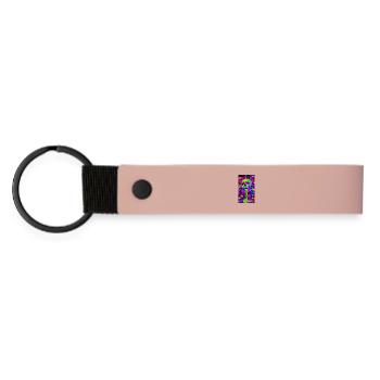Squelettes néon psychédéliques - Porte-clés en PU mat - rose - Devant
