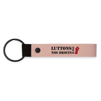 Fighting for our Rights! - Matte Pu Keyring - pink - Front