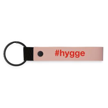 HYGGE Hashtag Dänemark Denmark - Matte Pu Keyring - pink - Front