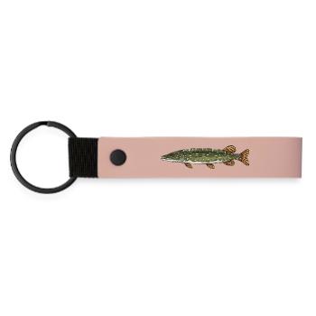 Conception de la pêche aux poissons prédateurs brochets - Porte-clés en PU mat - rose - Devant