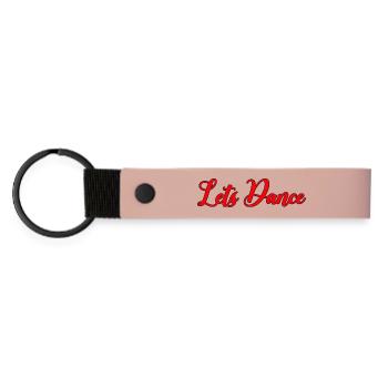 Dancing Abstract Lines - Matte Pu Keyring - pink - Front