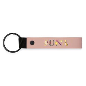 Juna - Matte PU Schlüsselanhänger - Rosa - Vorne