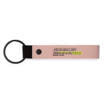 Inspirational Biblical Quote - Matte Pu Keyring - pink - Front